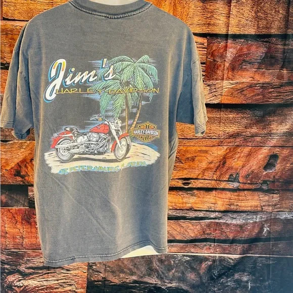 Harley-Davidson Charcoal Tee with Eagle Graphic - Picture 9 of 13